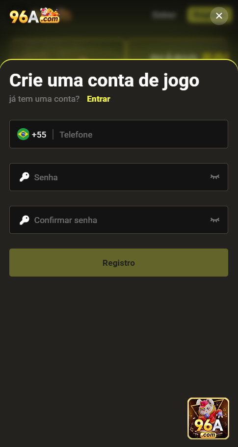 Bônus de cadastro no 96a.com cassino